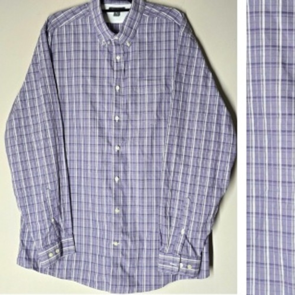 Eddie Bauer Mens Plaid Long Sleeve Classic Fit Button Down Shirt‎ Size XLT